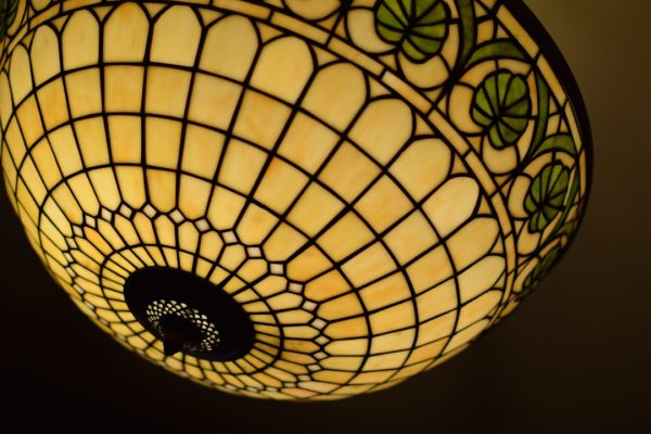 Elegant Floral Carved Glass Ceiling Light