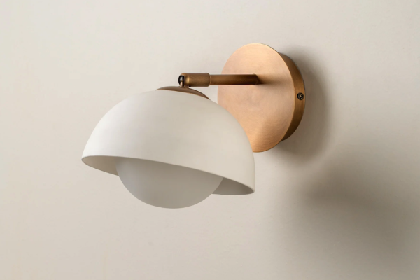 Timeless Elegance: Brass and Ceramic Wall Lamp