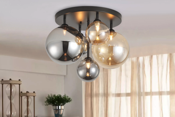 Enhance Your Space with an Interlaced Glass Five-Light Ceiling Light
