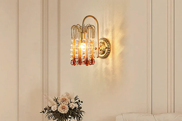 Exquisite Crystal-Fringed Art Deco Ballroom Wall Lamp