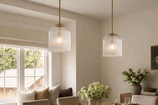 French Vintage Ribbed Glass Pendant Light: A Timeless Addition to Your Home