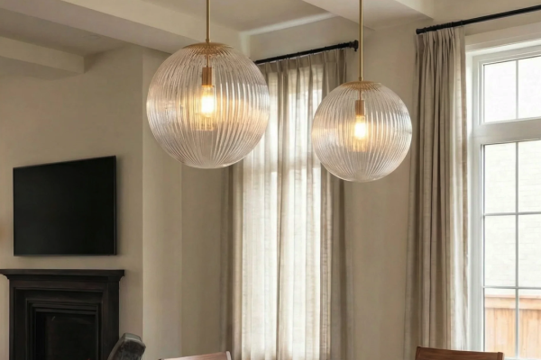 Opal Globe Ribbed Glass Island Pendant: Illuminating Your Space