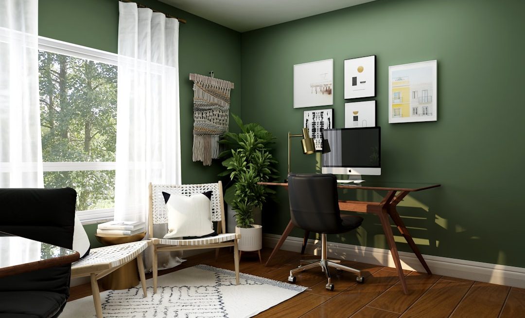 Photo mid century home office lighting