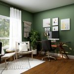 Photo mid century home office lighting
