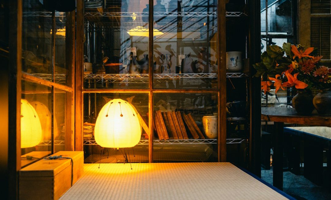 Photo wabi sabi reading nook lamp